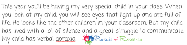 Sample Letters To Your Child's New Teacher For Apraxia Autism Or Any Special Need